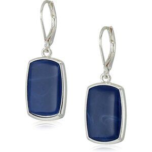 💫 Women Denim Large Drop Earrings Blue Tone Fashion Jewelry
